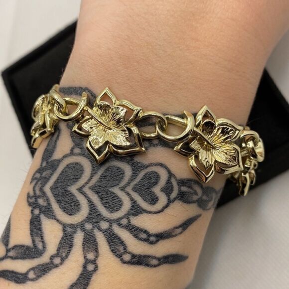 💛 Vintage Coro Gold Plated Leaf Bracelet - Picture 6 of 6